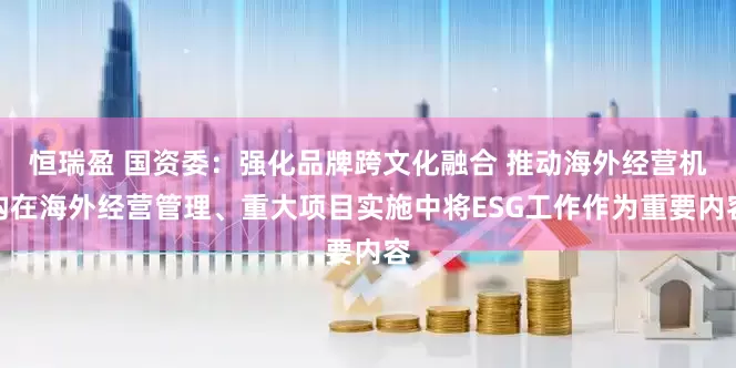 恒瑞盈 国资委：强化品牌跨文化融合 推动海外经营机构在海外经营管理、重大项目实施中将ESG工作作为重要内容
