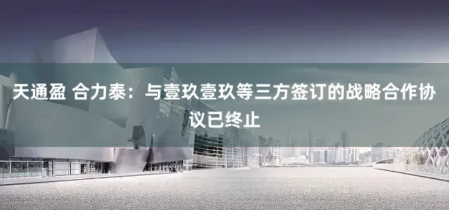 天通盈 合力泰：与壹玖壹玖等三方签订的战略合作协议已终止